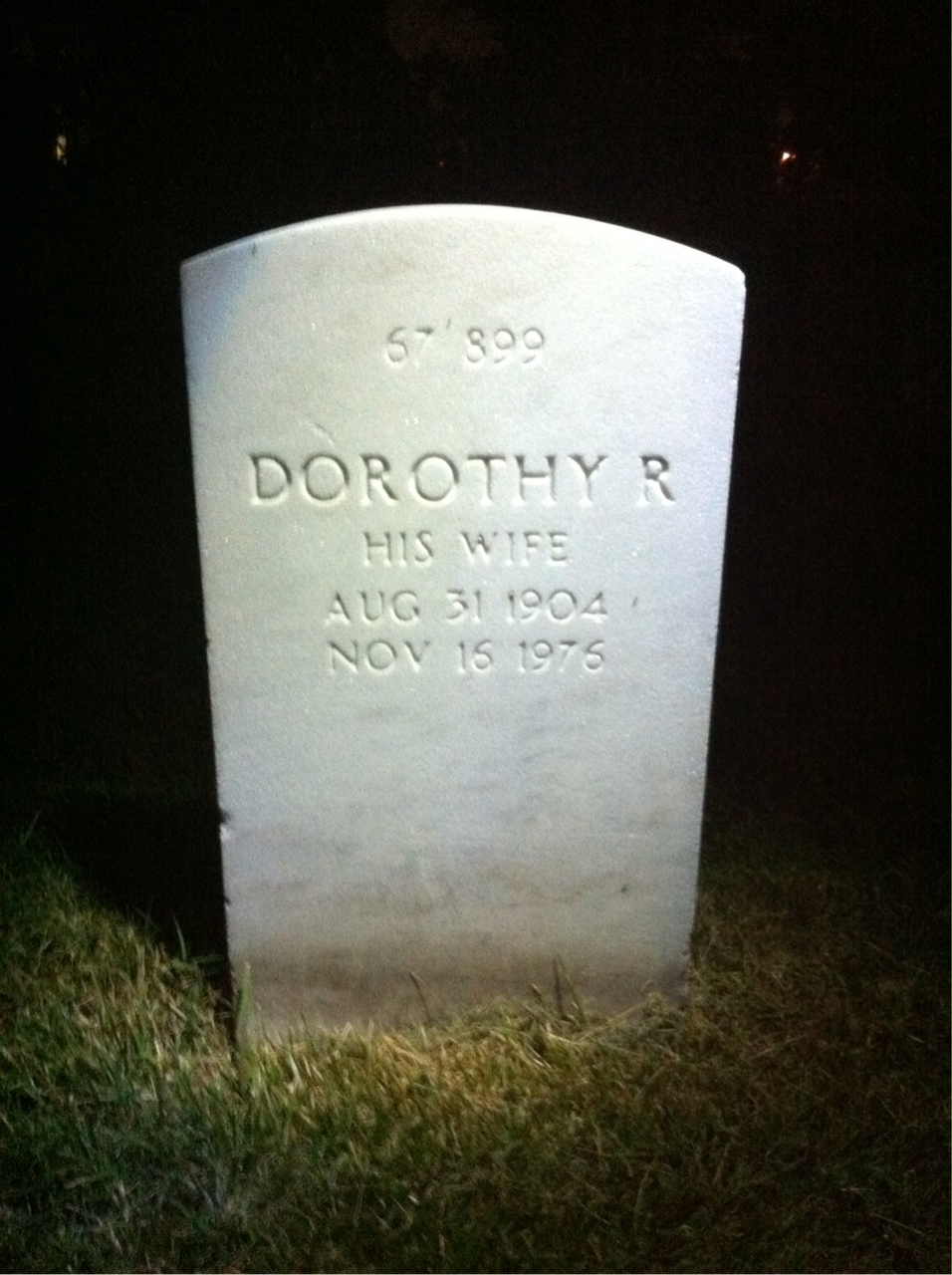 Back of headstone — Walter Anderson