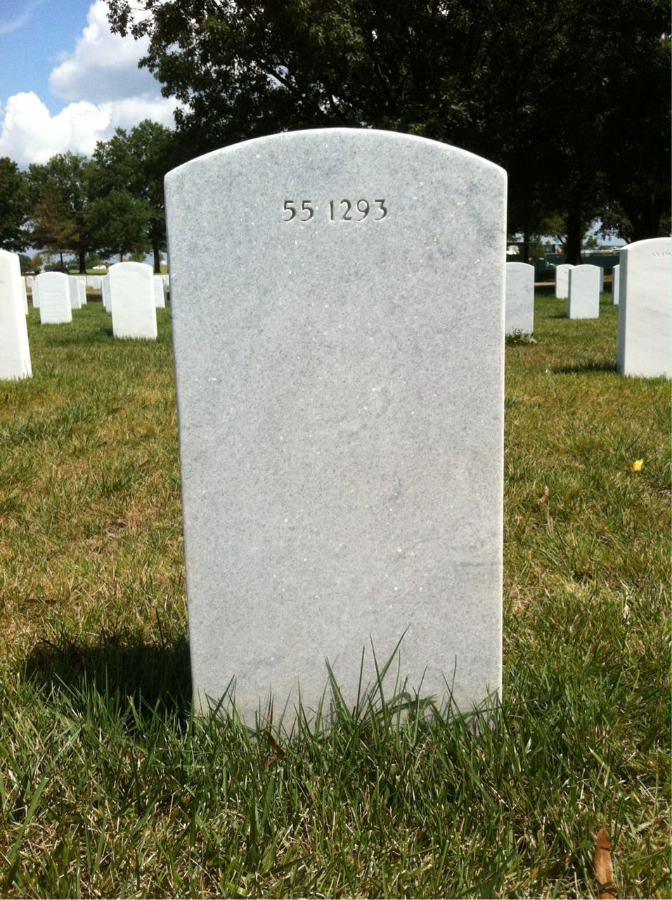 Back of headstone — William Dean Ohlemeier