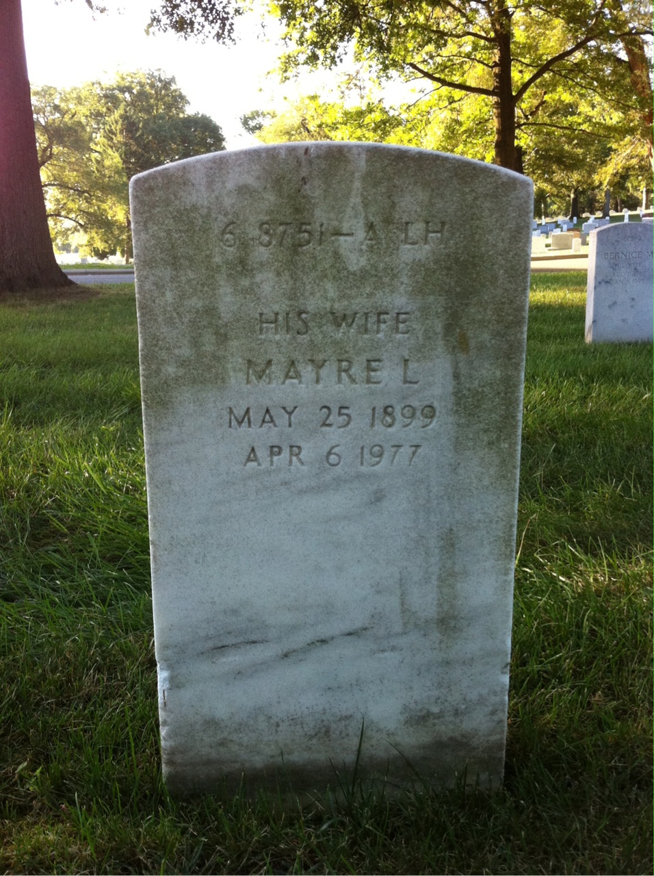 Back of headstone — Roy C Heflebower