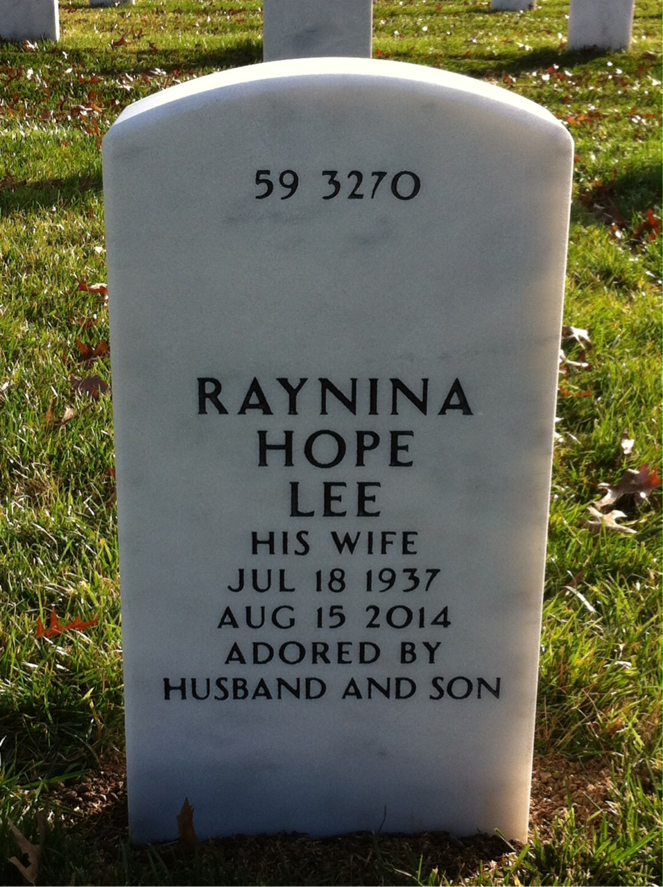 Back of headstone — Roscoe Swann