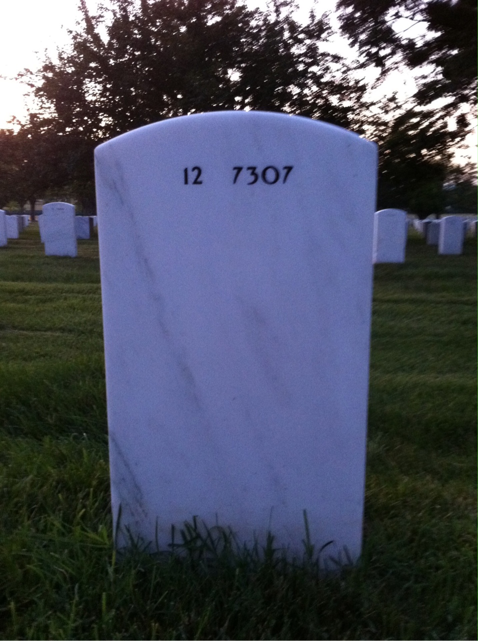 Back of headstone — Joseph Cox