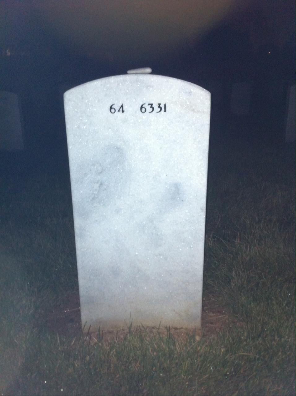 Back of headstone — Mark Hamilton
