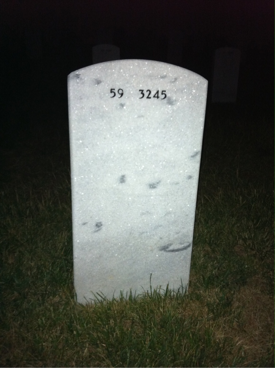 Back of headstone — James Bush