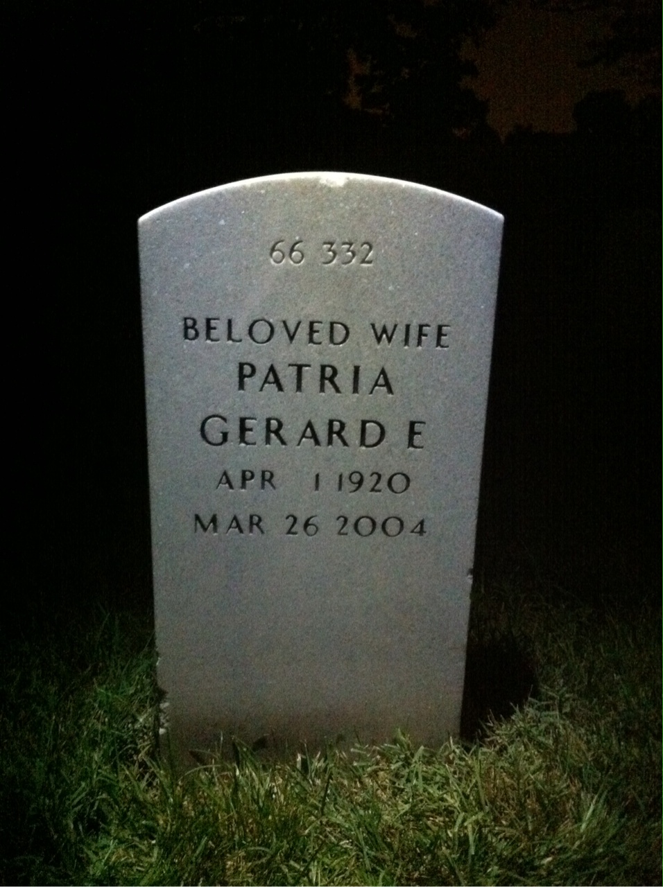 Back of headstone — John Forsythe
