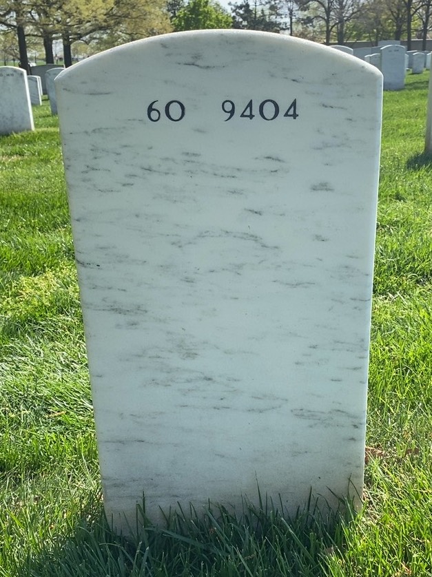 Back of headstone — Matthew P Burke