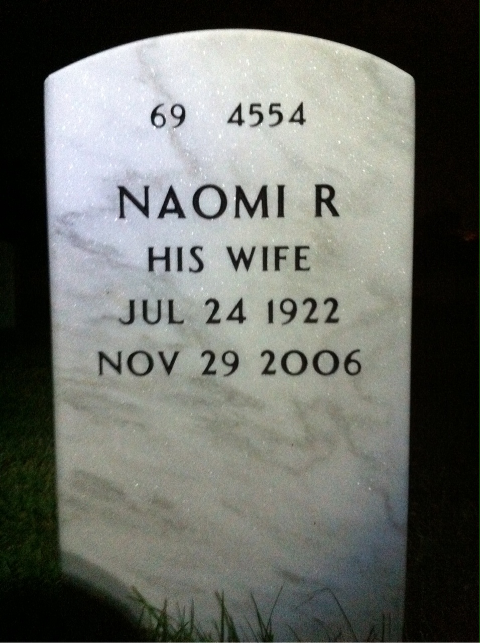 Back of headstone — Daniel Attaway