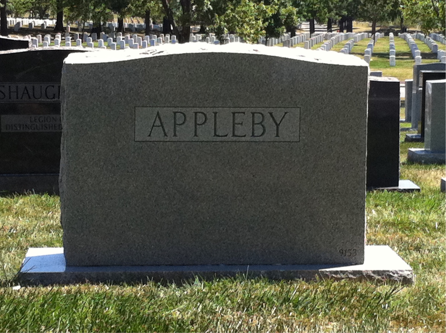 Back of headstone — Charles Appleby