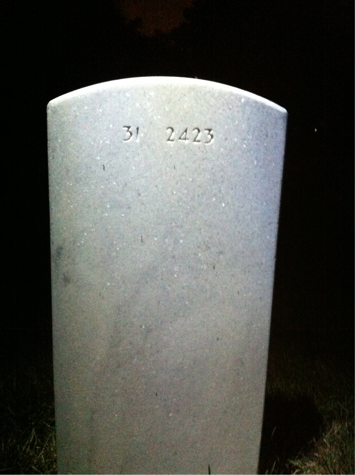 Back of headstone — James Dunn