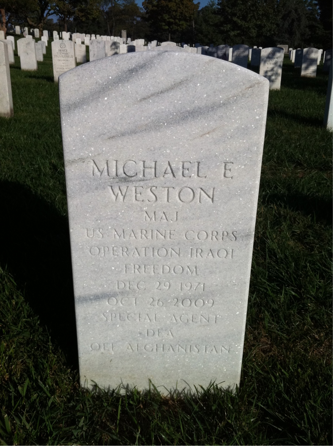 Headstone of Michael E. Weston