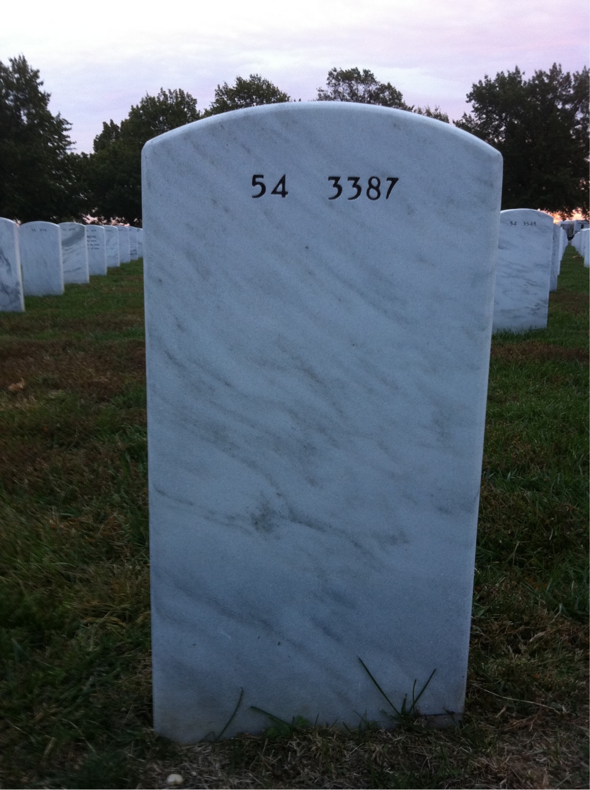 Back of headstone — Millard Starr