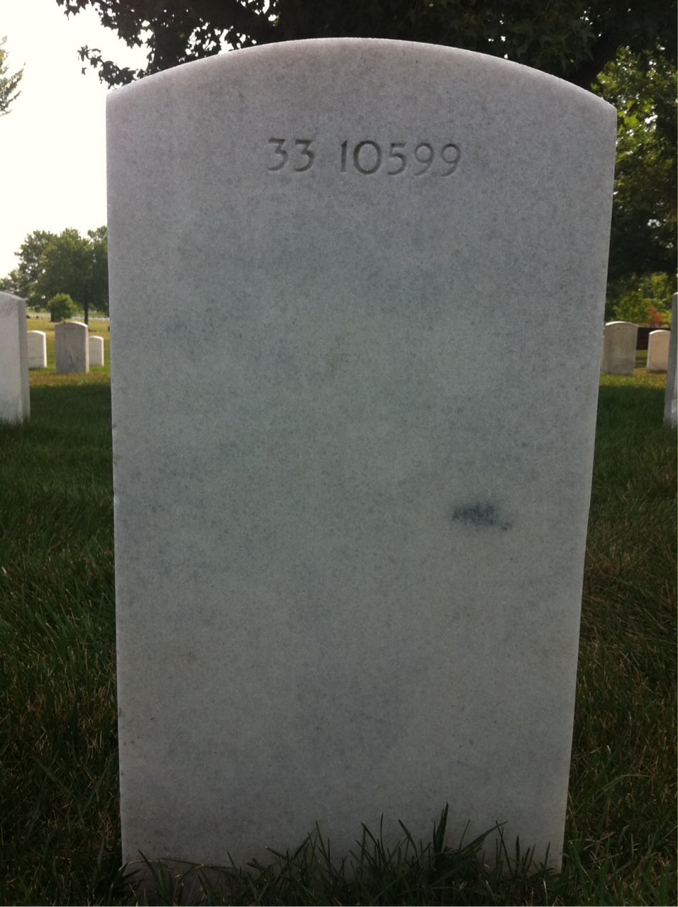 Back of headstone — Lawrence Hennessey
