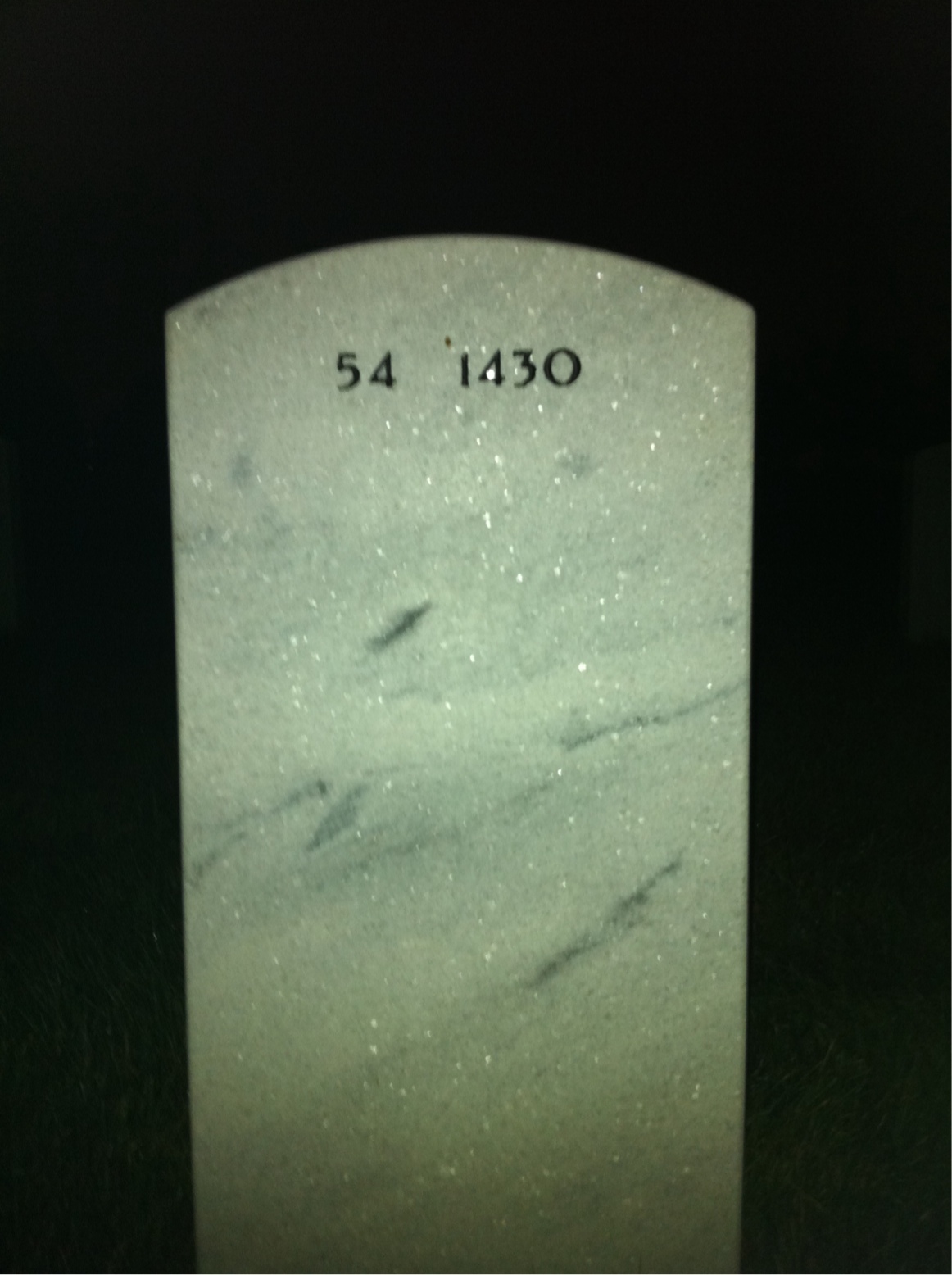 Back of headstone — William J Shaffer