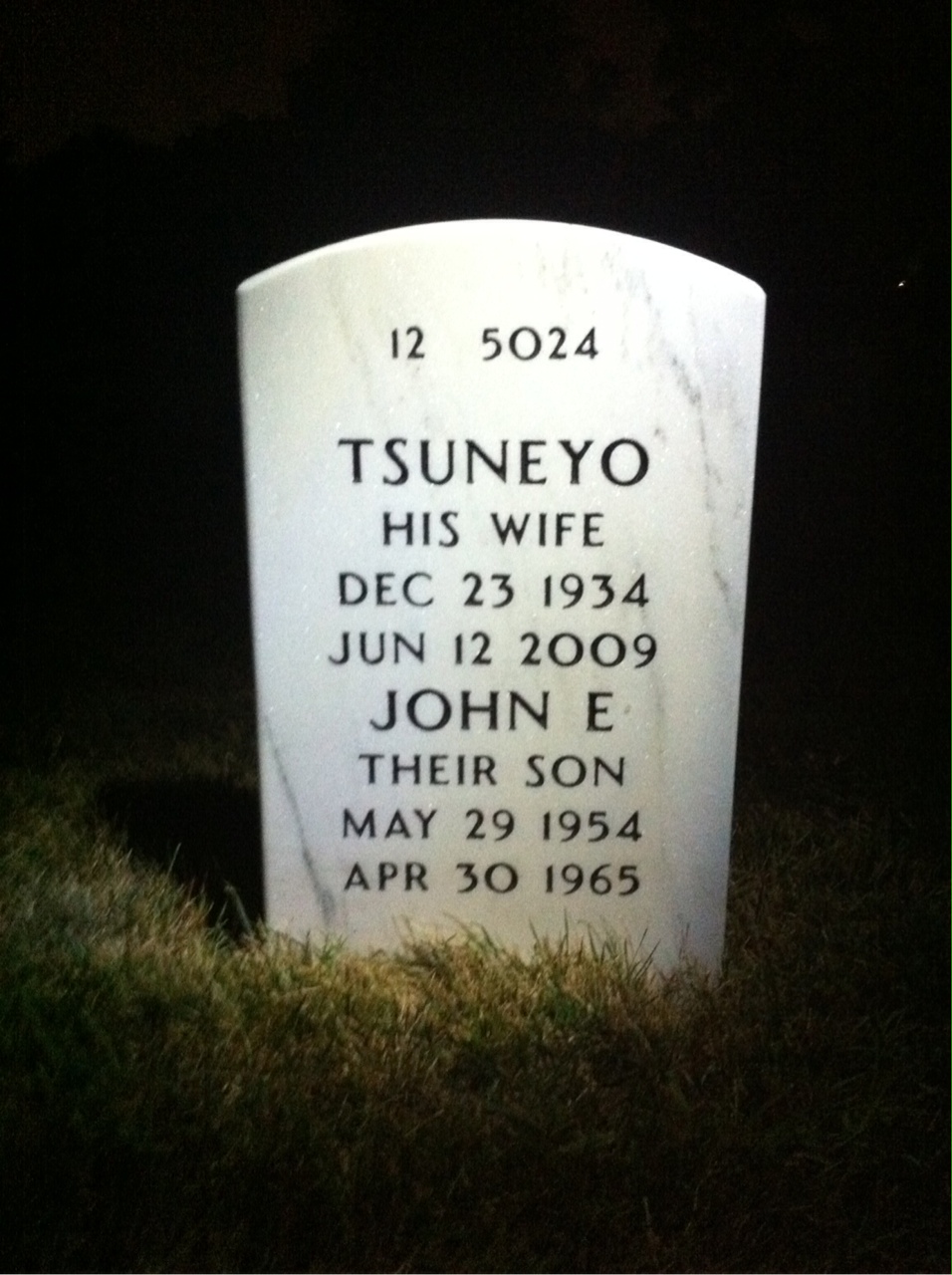 Back of headstone — Joe Blackford