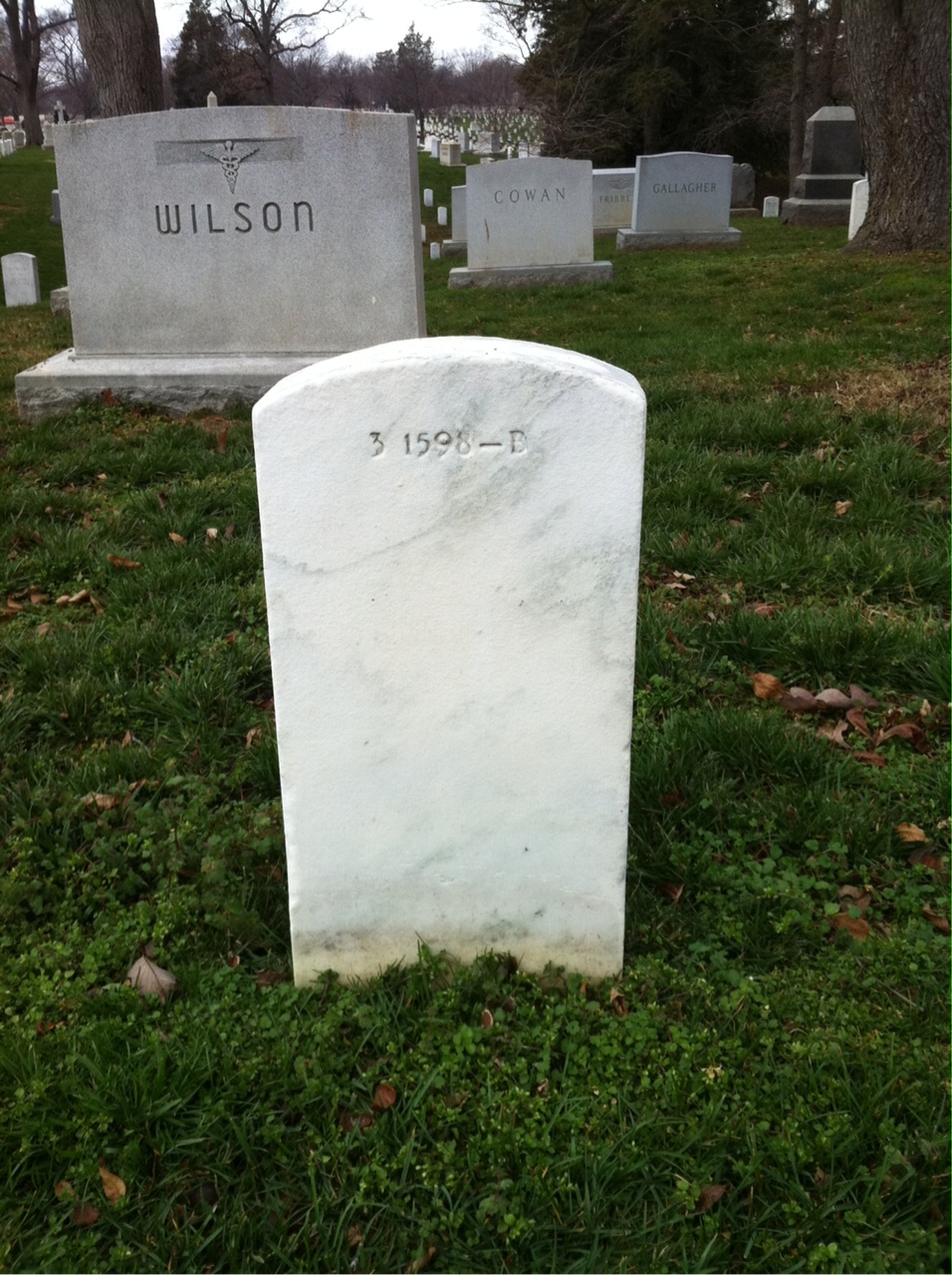 Back of headstone — Hubert Dickerson