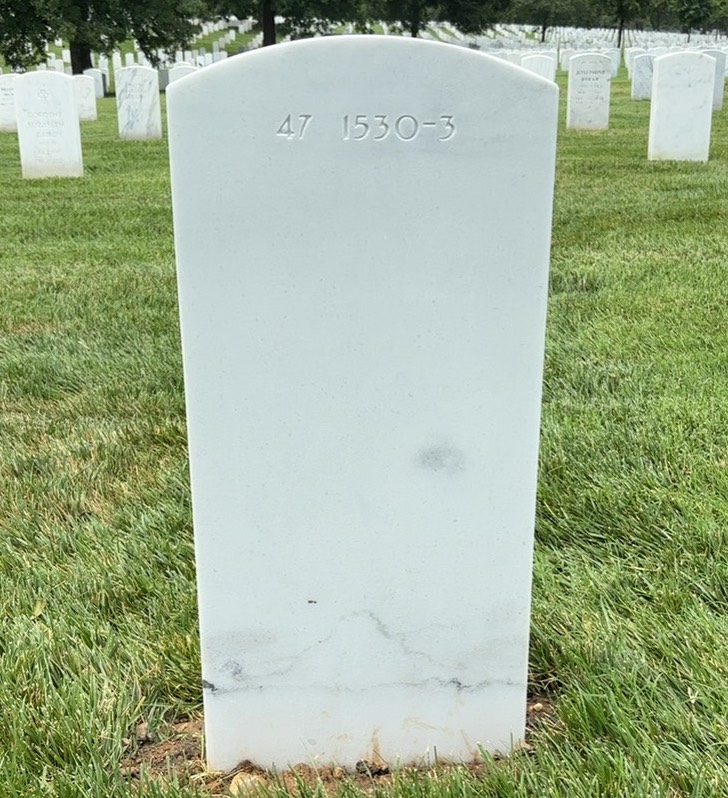 Back of headstone — William Henry Curtis