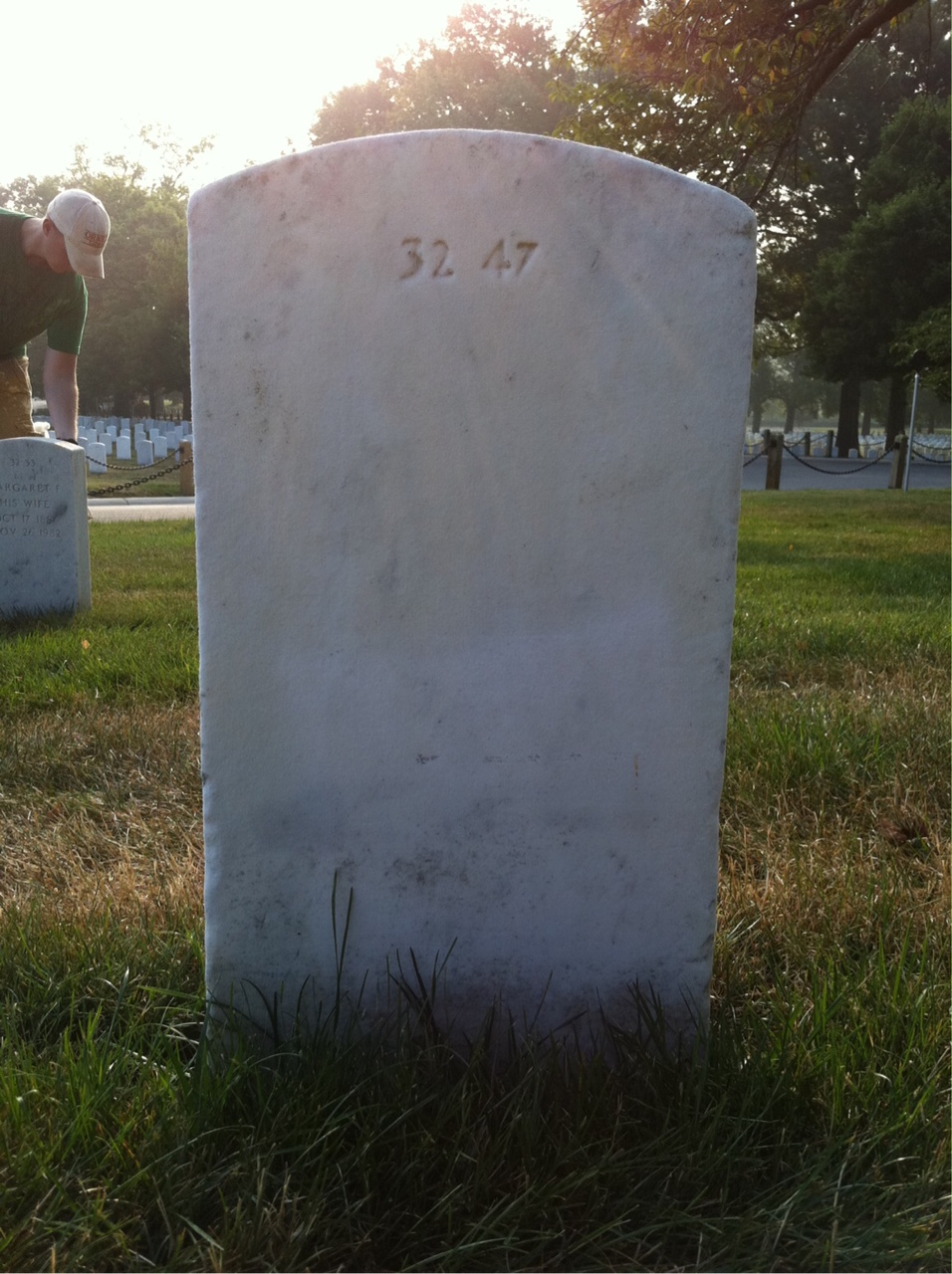 Back of headstone — Robert Adams