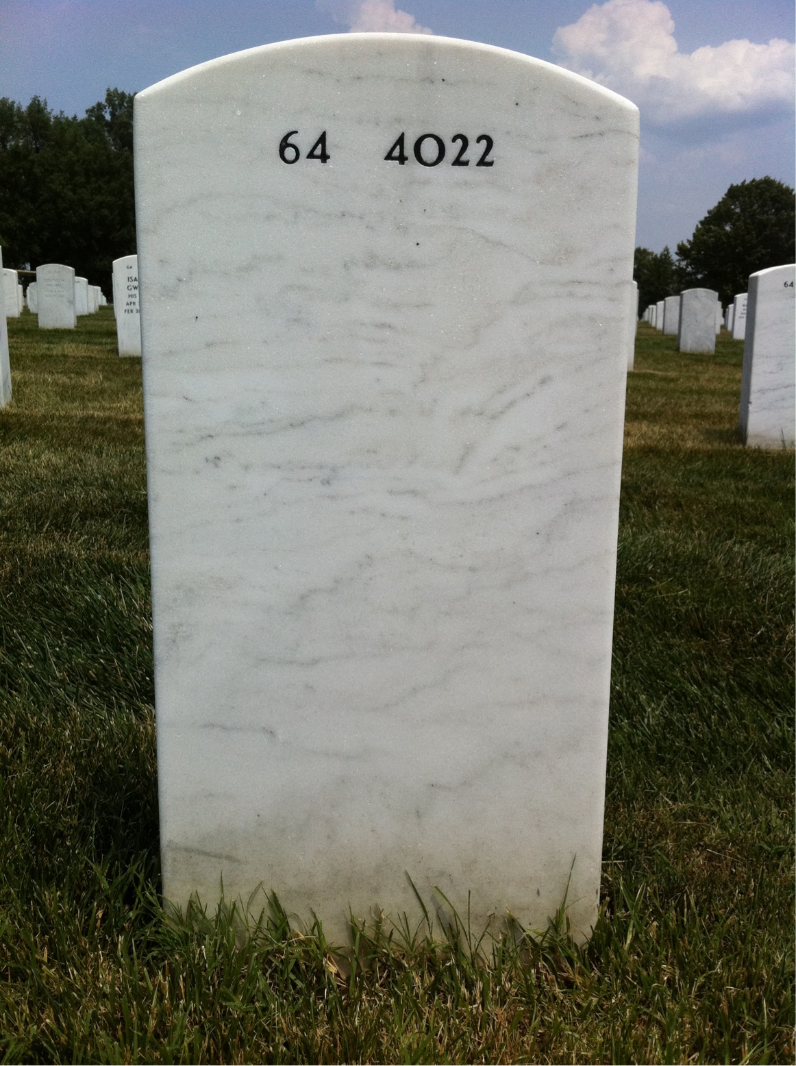 Back of headstone — Fred Hnatov