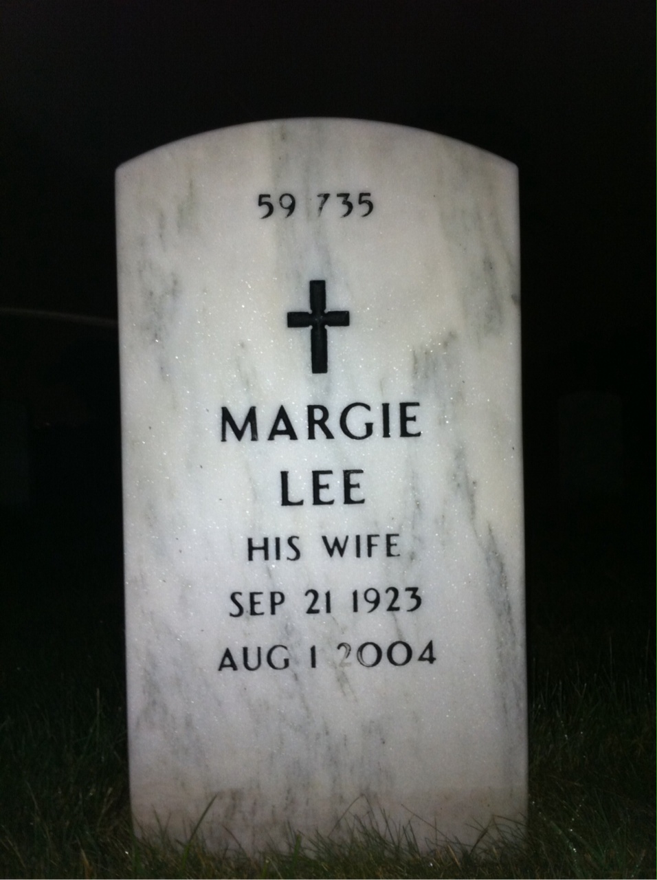 Back of headstone — Vern Dowell
