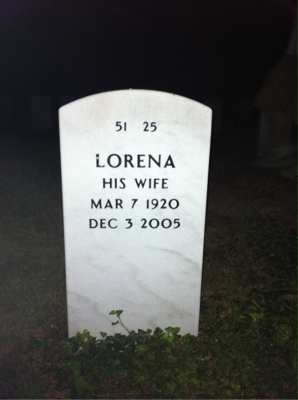 Back of headstone — Thomas Porter