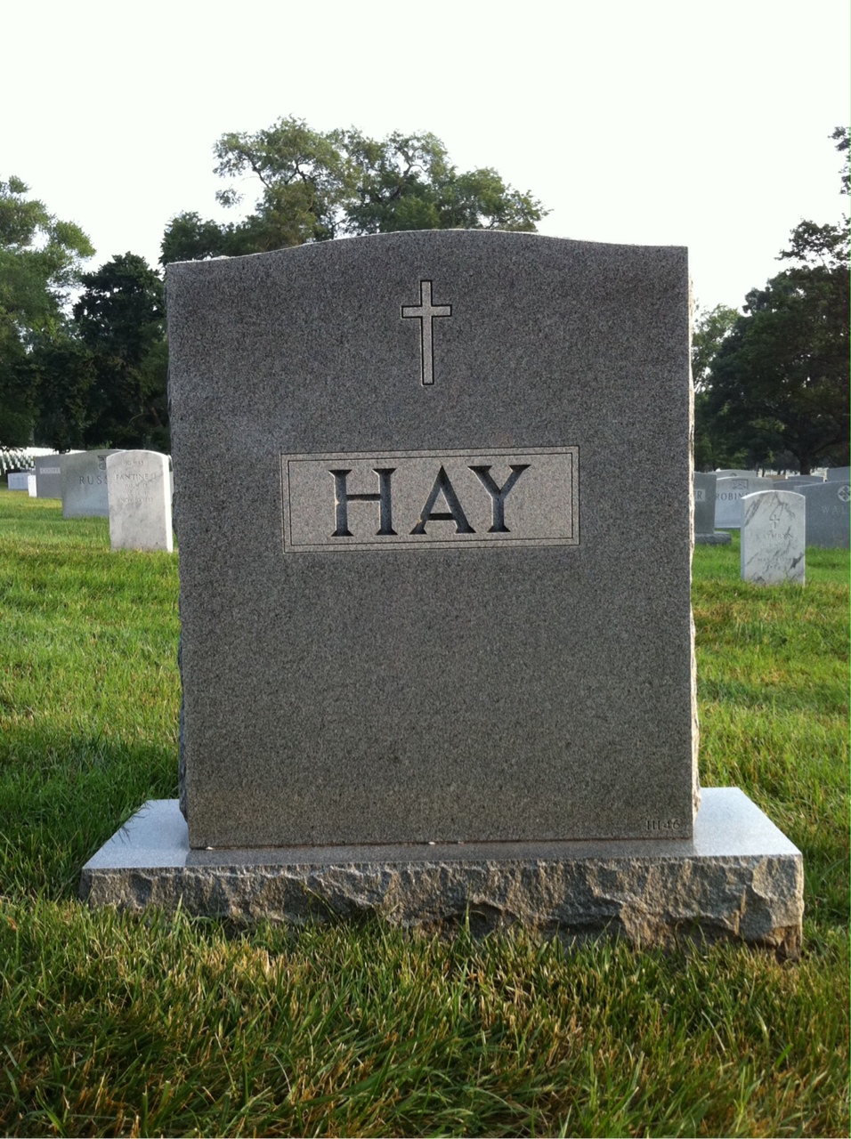 Back of headstone — Malcolm Hay