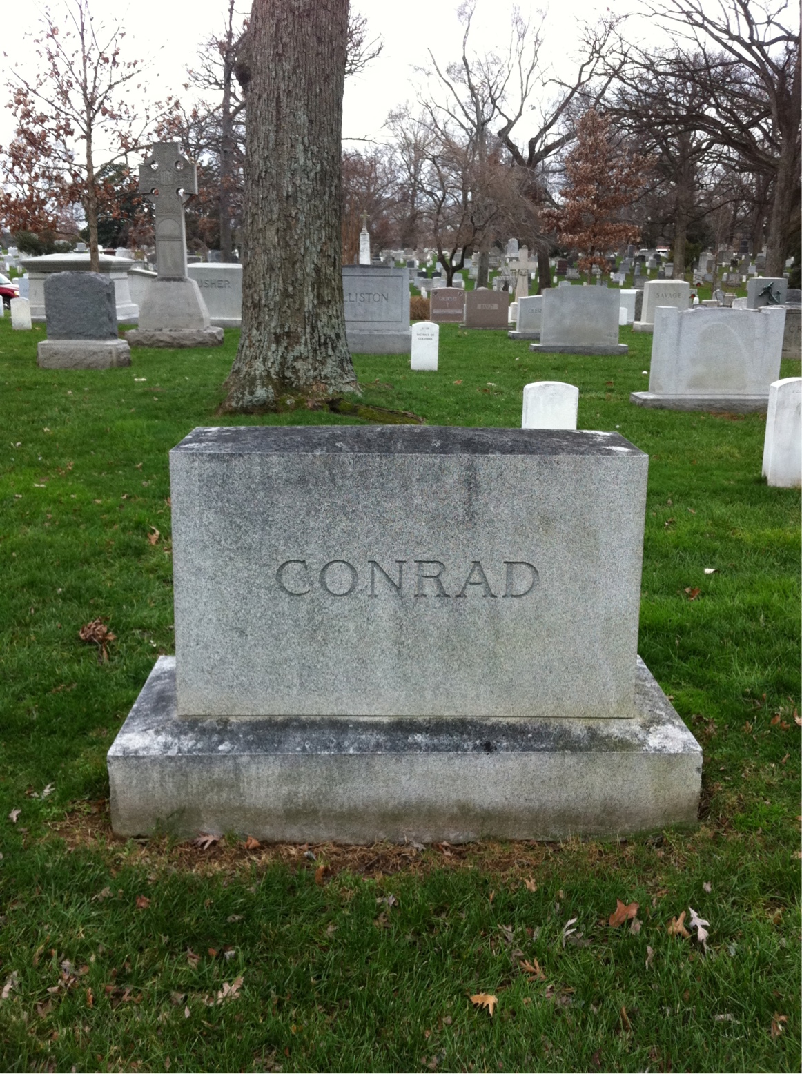 Back of headstone — Casper Conrad