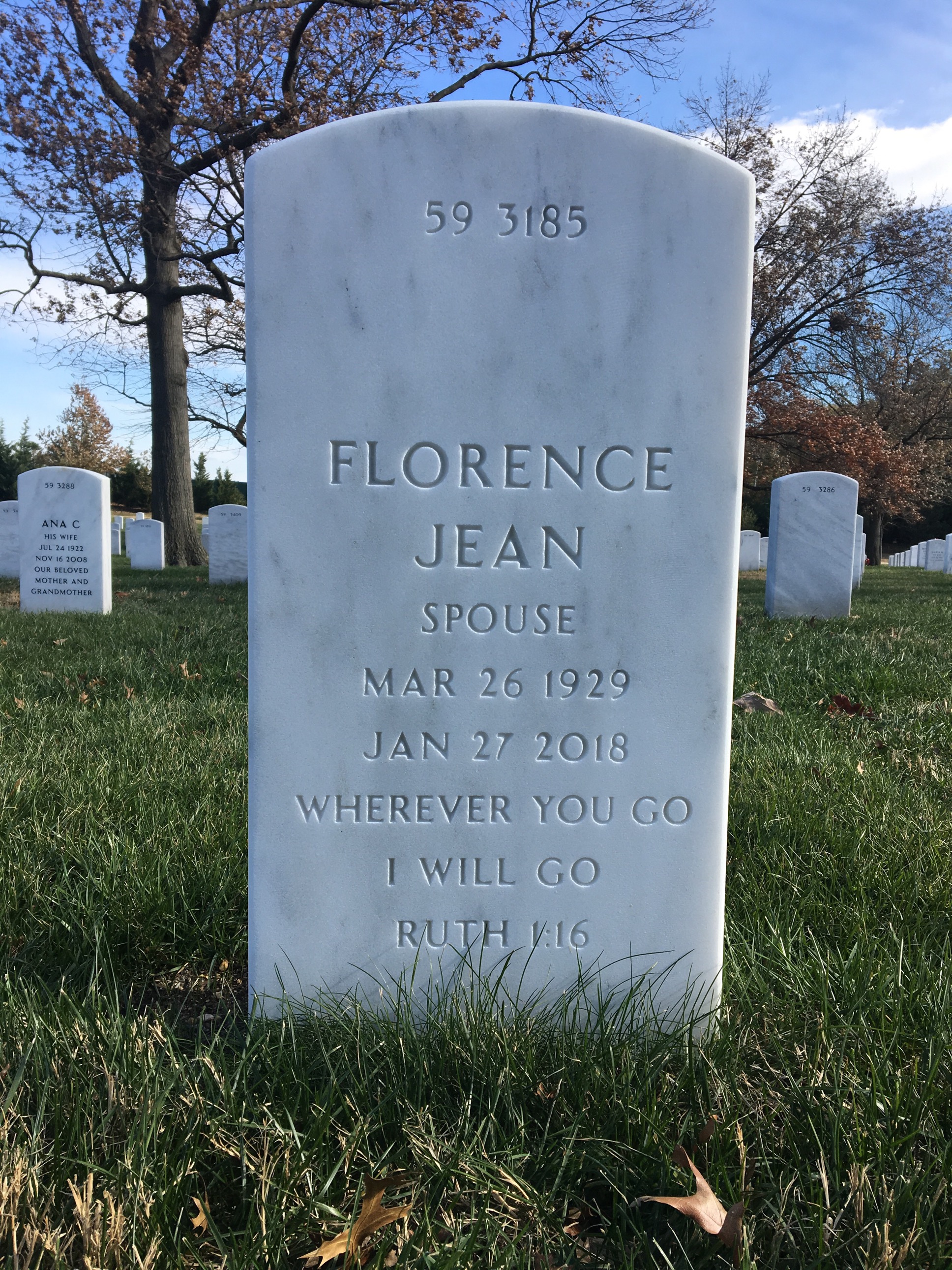 Back of headstone — George Nuber
