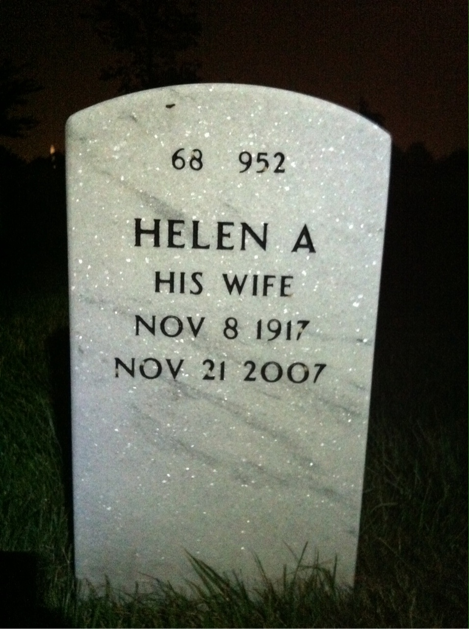 Back of headstone — Duell Smith