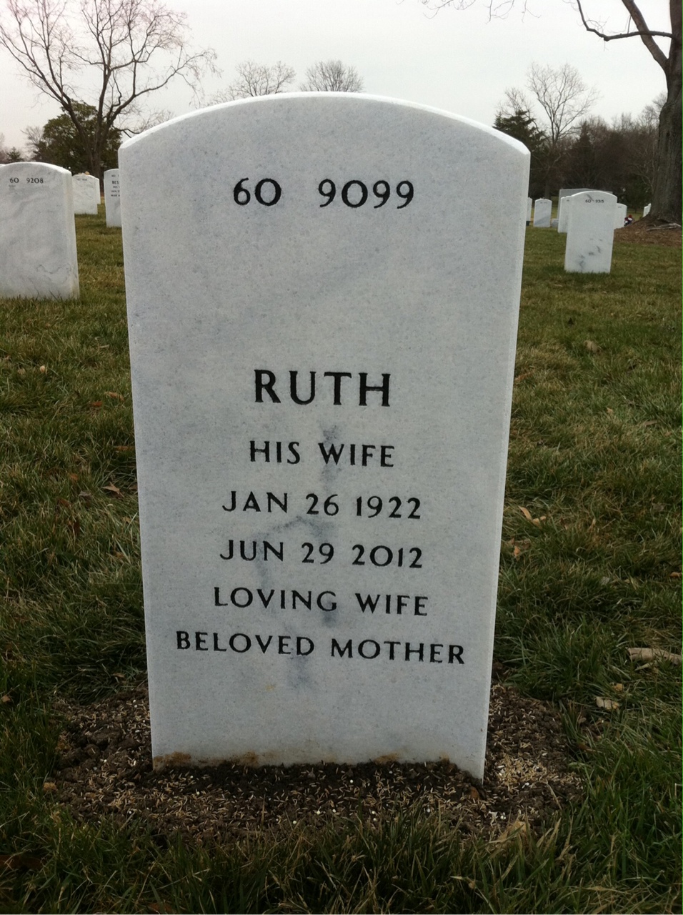 Back of headstone — Mario Choffrey