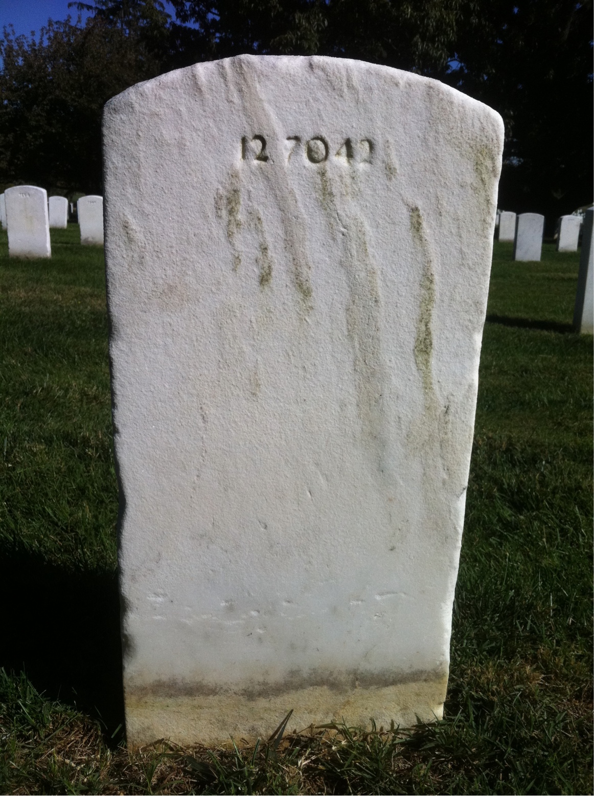 Back of headstone — Albert Morton