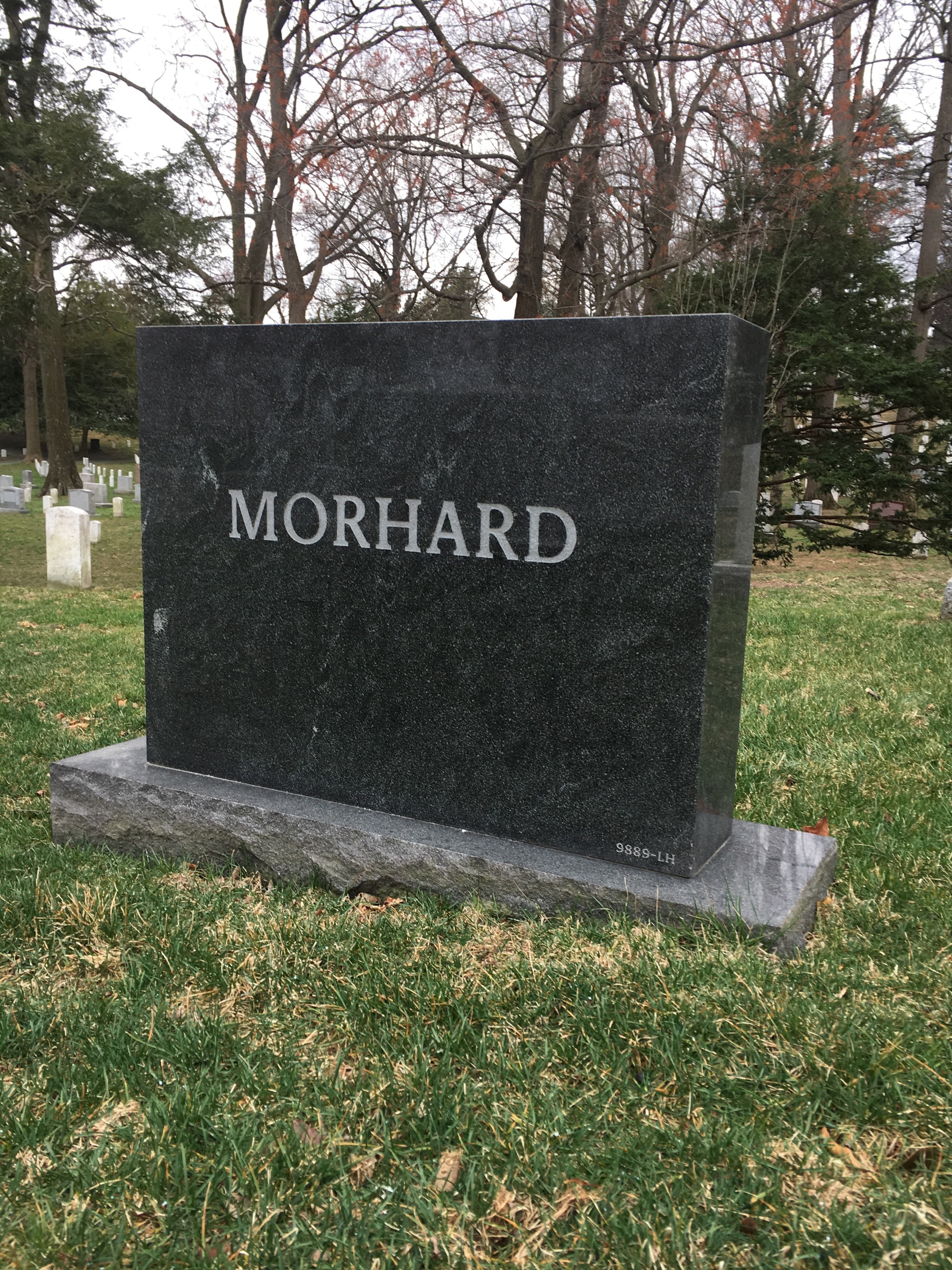 Back of headstone — William Morhard