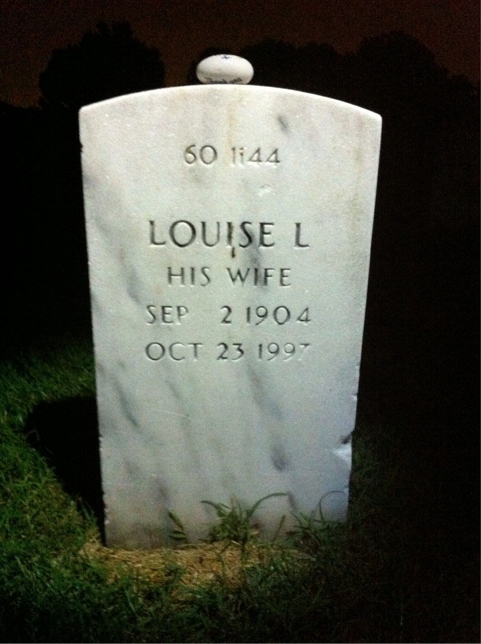 Back of headstone — Louise Mcnamara
