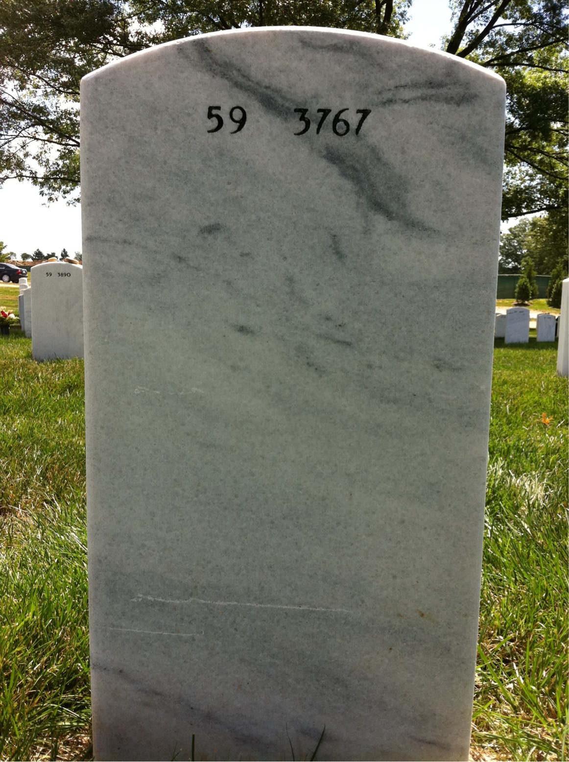 Back of headstone — Jacob Alexander