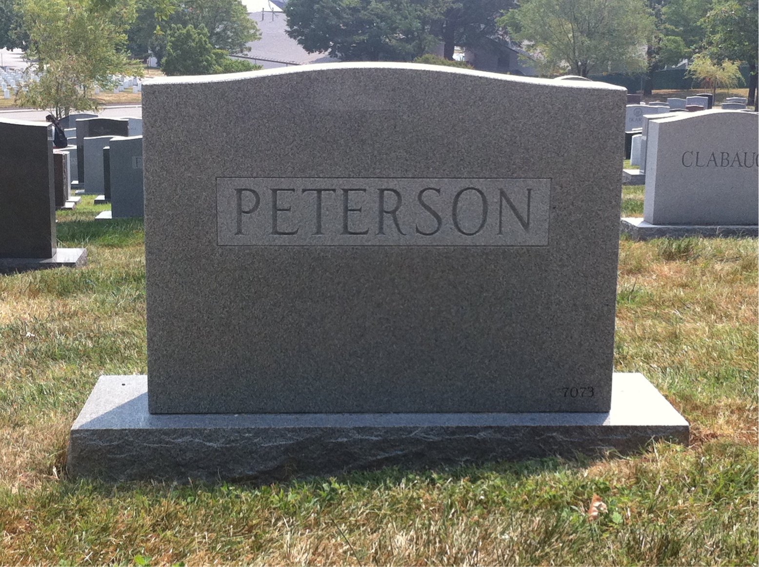 Back of headstone — Carl Peterson