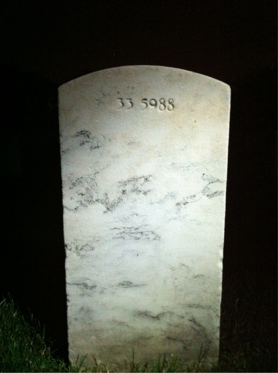 Back of headstone — Allie Cunningham