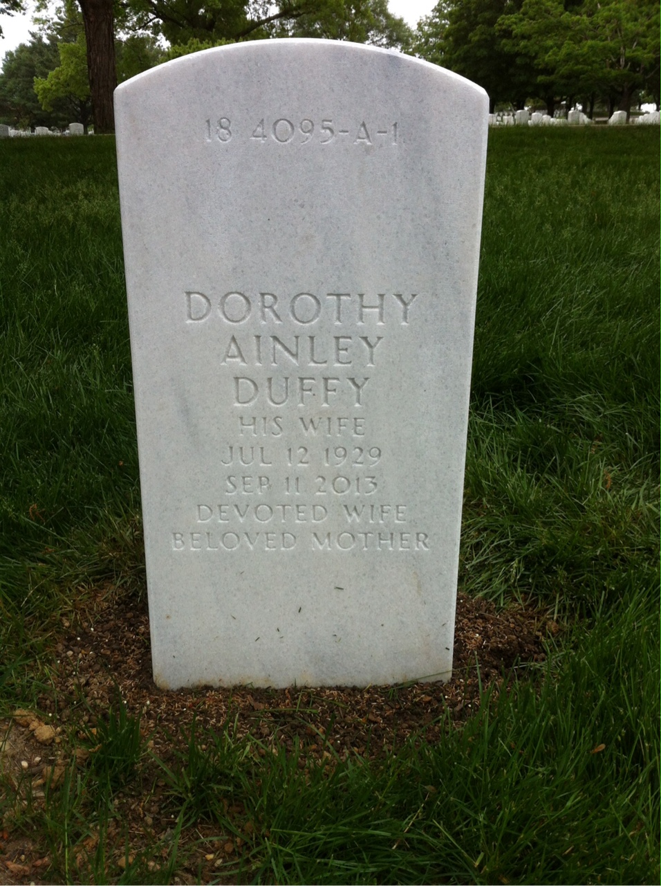 Back of headstone — Howard Barrett