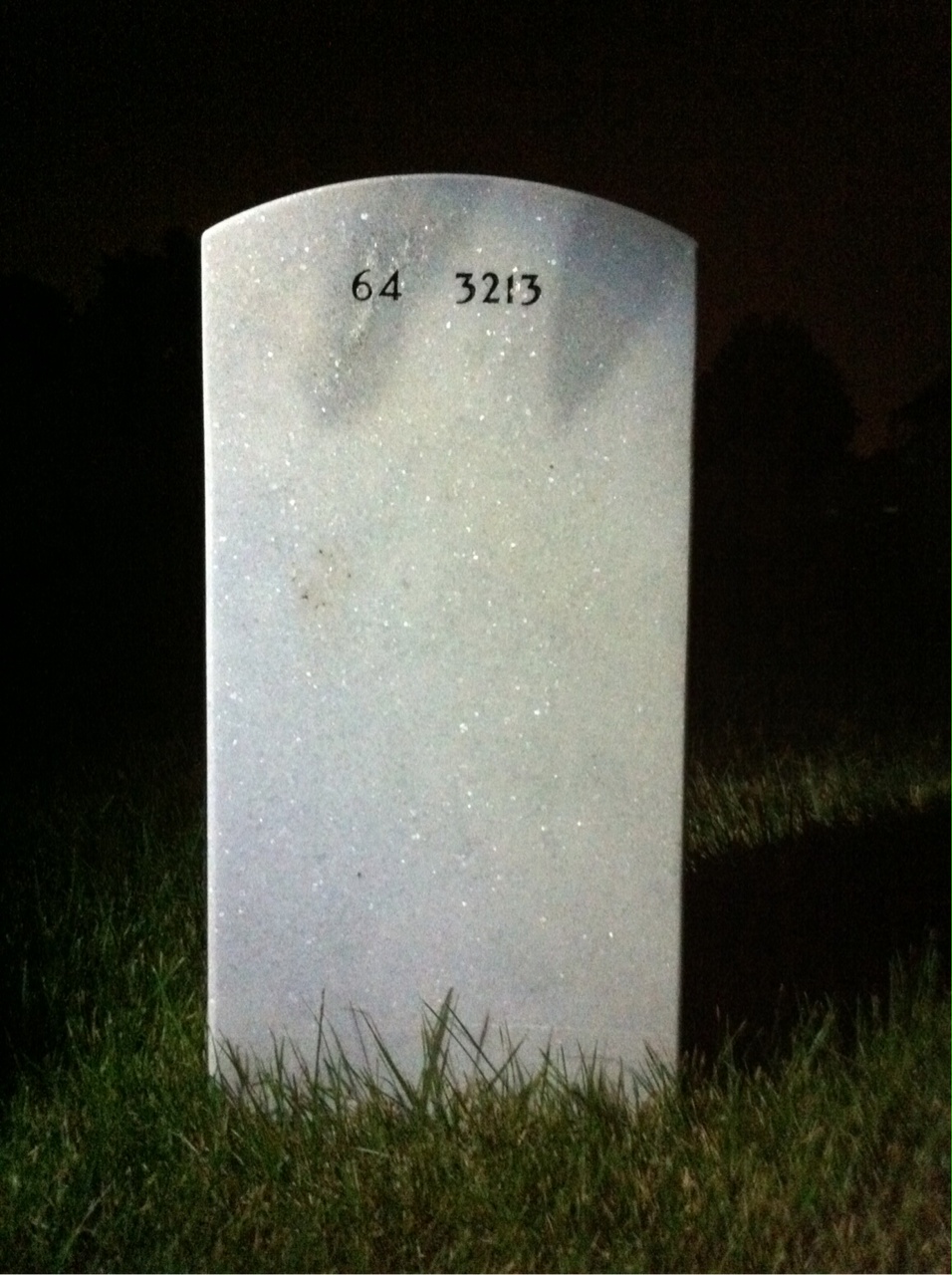 Back of headstone — Joseph Vest