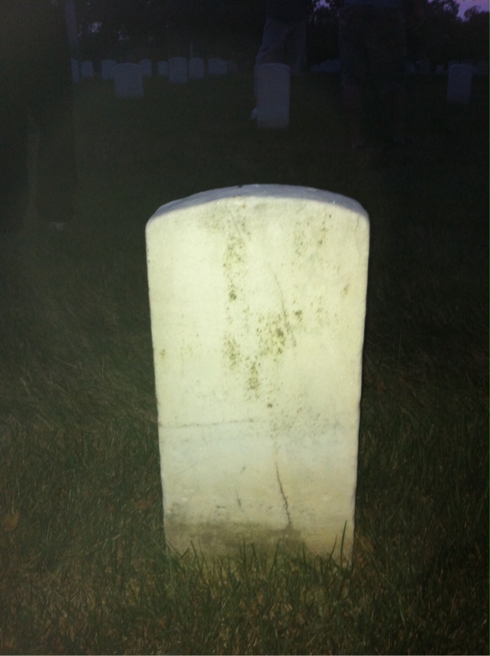 Back of headstone — Alvin Ames