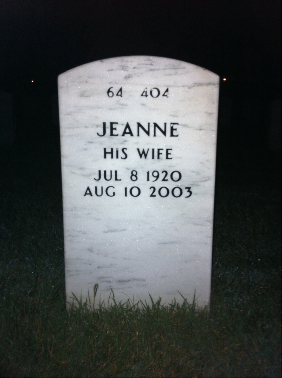 Back of headstone — Billy Mauzy