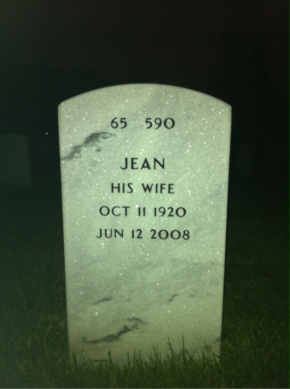 Back of headstone — Virgil Craven