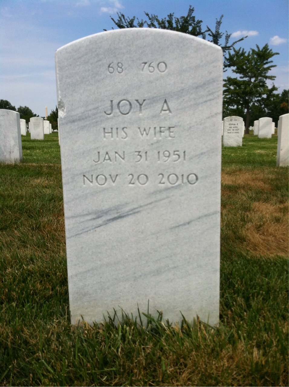 Back of headstone — Thomas Bauer