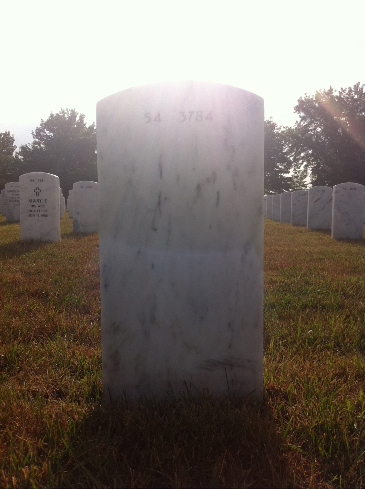 Back of headstone — Manuel Parton