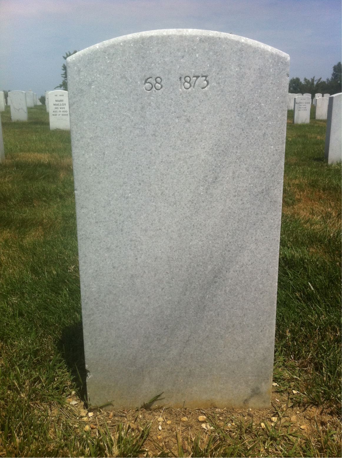 Back of headstone — Thomas Wilkinson Mcclellan