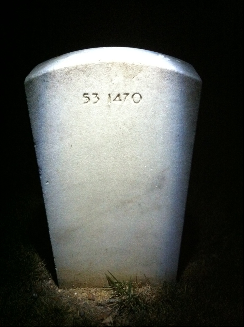 Back of headstone — James Moore