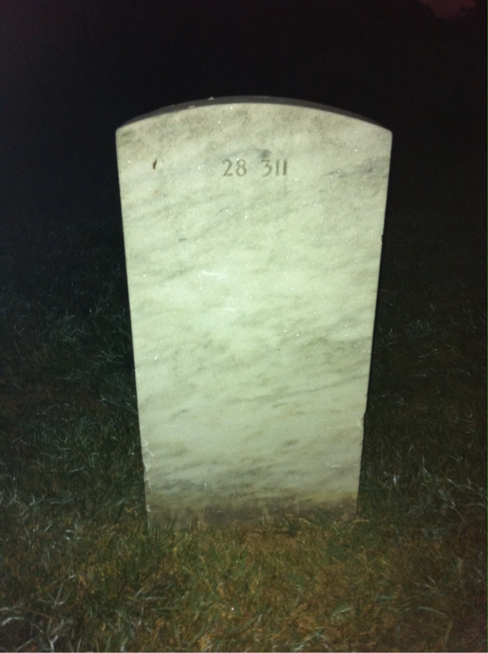 Back of headstone — James Armes