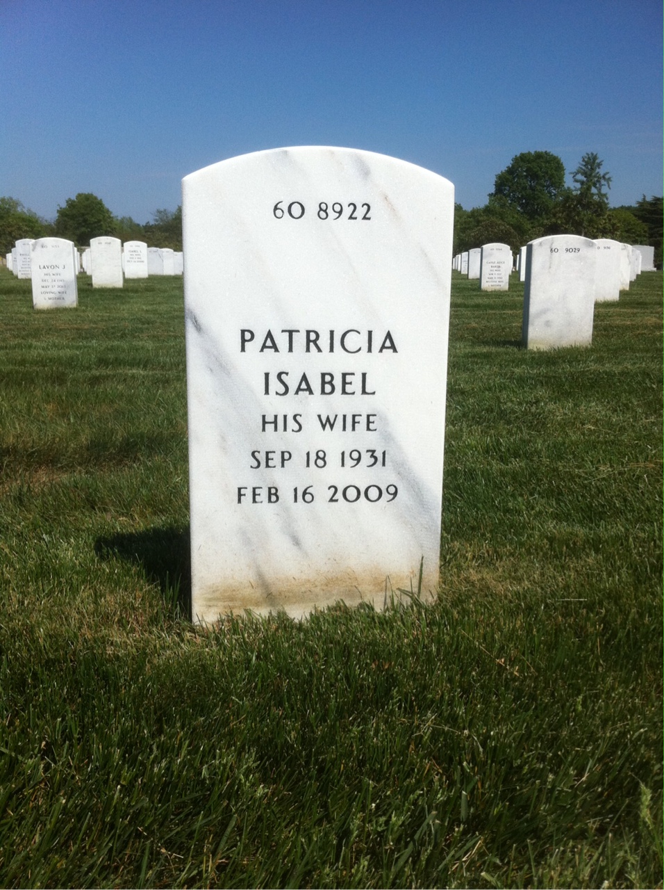 Back of headstone — David Barry