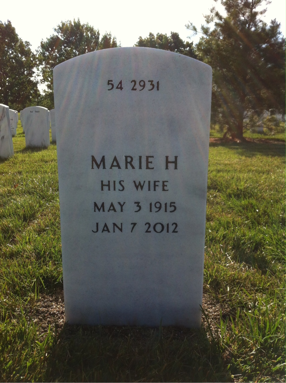 Back of headstone — George Wetzel