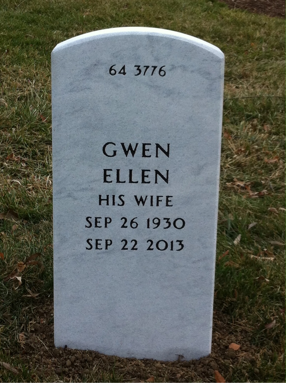 Back of headstone — James Tierney