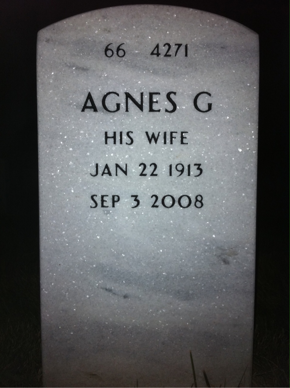 Back of headstone — Ulysses Nero