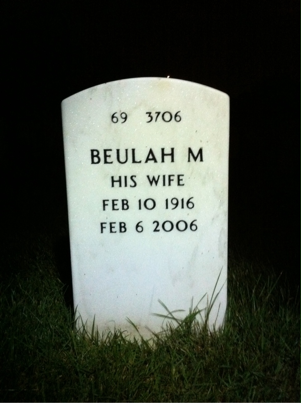 Back of headstone — Howard Hicks