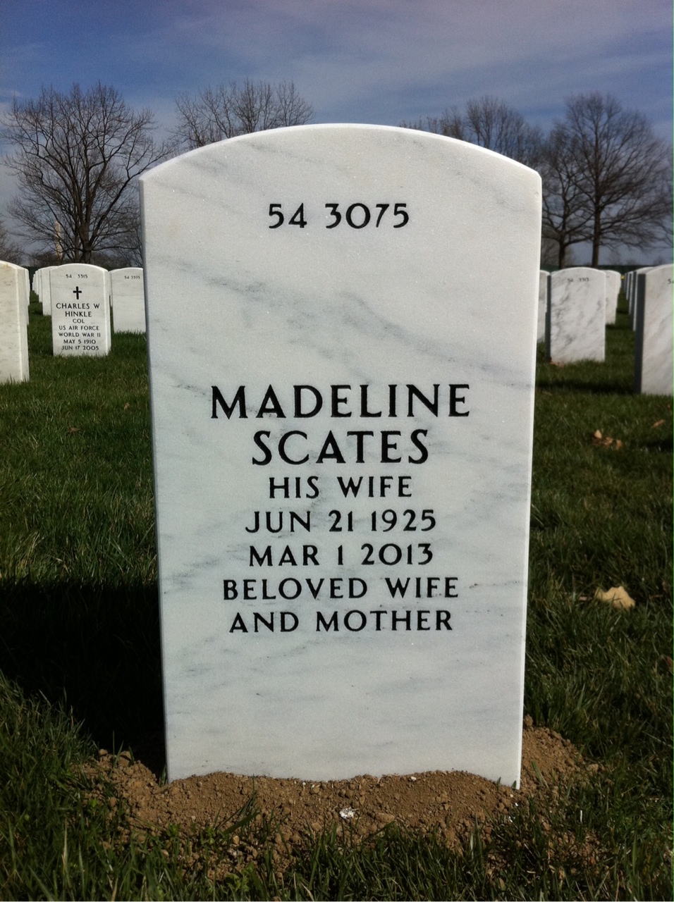 Back of headstone — Hewitt Lovelace